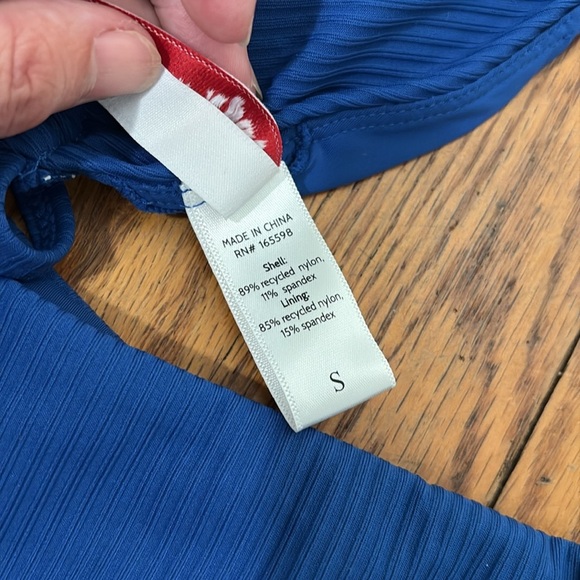 Andie String Bikini Set Ribbed Mazarine Blue size S NWOT - Picture 6 of 8